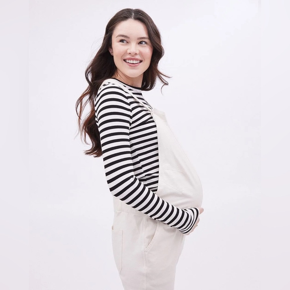 Thyme Maternity Cream Jumpsuit